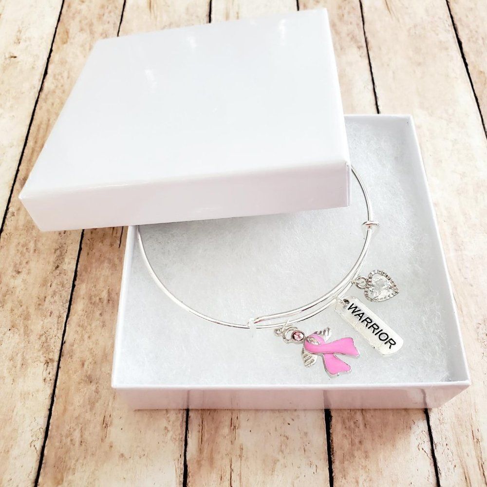 Breast Cancer Awareness Bracelet, Pink Ribbon, Motivational Gift